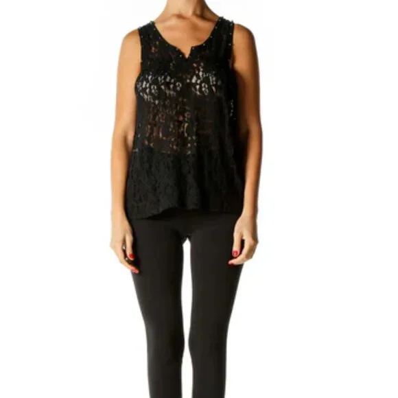 Black Lace Holiday Blouse - Picture 1 of 1